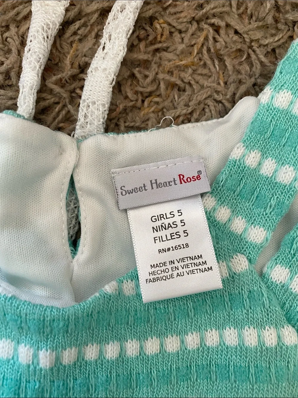 Sweet Heart Rose Aqua and White Daisy-Trim Formal Dress/ 5